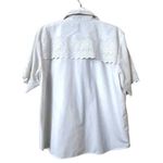 Vintage Starfire Womens L/XL White Top Eyelet Lace Detail Button Up Farm Western Size L Photo 1