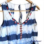 Mango  Jeans Blue Tie Dye Dress Bead Accents Open Back Size XS Photo 1