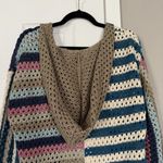 Elan  Nara Crochet Blue Pink Multicolor Sweater Cardigan NWT Photo 8