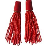 BaubleBar Sugar Fix Red Beaded Tassel Dangle Earrings for Pierced Ears Photo 0
