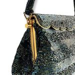 Vintage Beaded Handbag With Scalloped Hinged Closure And Gold Plating Photo 2