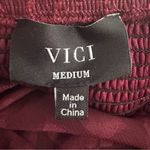 VICI  Long Sleeve Smocked Burgundy Lepoard Babydoll Dress Size Medium Photo 7