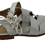 A Rider Girl Top Side Lace Up White And Metallic Women Sandal Size 8 Photo 3