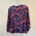 Karen Kane Floral Mesh Ruched Sleeve Top XLP Photo 2