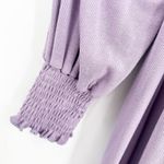 Hayden Womens Milkmaid Ribbed Square Neck Smocked Puff Long Sleeve Dress Size S Photo 3