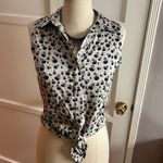 XTaren Tie-Front 💀 Skull Blouse: Sz XS/S Photo 3