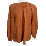 The Great Derby Embroidered Blouse Floral Brown Women’s Size 0 Boho Puff Sleeve Photo 5