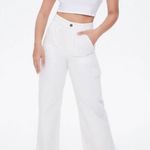 Forever 21 NWOT F21 Tan Twill high rise cargo pant wide leg size 10 Photo 3