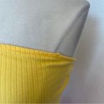 Forever 21 Solid Yellow Cropped Stripe Textured Tube Top Photo 2