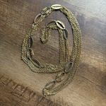 Source Unknown Vintage 28” Necklace. Gold Tone Multi Strand With Oval Shaped Design Estate Sale Photo 6