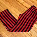 Topshop NWT Striped Print Trousers Straight Leg Bi-color Casual Dress Pants Career Office Red Photo 3