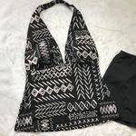 Jantzen  Halter Tankini Top Skirted Bottoms Womens 10 Black White Two Piece‎ Photo 10