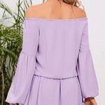NWOT Womens Kojooin Lilac Off Shoulder Lantern Swing Mini Dress Photo 2