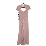 XScape NWT  Ruffle Back Scuba Crepe Gown Maxi Dress Women's Pink Size 10P Photo 3