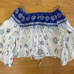 Surf Gypsy  Off Shoulder Western Festival Crop Bell Sleeve Top Photo 3