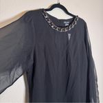 City Chic  Black Long Sleeve Mini Dress Womens 14 Sheer Chain Whimsigoth Formal Photo 8