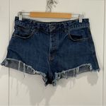 Free People  Logan Denim Shorts Cut Off High Rise Button Fly Dark Rinse Wash 31 Photo 4