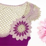 Modcloth Purple Floral Crochet-Accent Sweet Spirit Maxi Dress Bohemian Photo 7