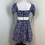 Unique Vintage  Navy Dakota Flare Whimsical Botanical Mushroom Dress Small Photo 7