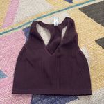 Free People  Movement Brown Ribbed Free Throw Crop Top Size Large Photo 1