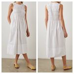 Rails Tilda Smocked Midi Dress Cotton Poplin Sleeveless in White Women's S Photo 1