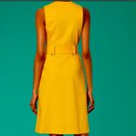Diane Von Furstenberg  Sleeveless A-Line Zip Belted Denim Dress in Yellow Size 4 Photo 1