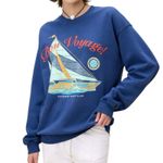 Daydreamer Bon Voyage BF Sweatshirt in Washed Indigo, Size Small New without Tag Photo 11