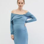 Motherhood Maternity NWT  Off-Shoulder Maternity Photoshoot Gown/Dress Photo 10
