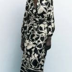ZARA Dress long midi maxi kaftan wrapped long sleeve shirt wedding casual Photo 2