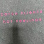 Project Social T Catch Flights Not Feelings Blue Sweatshirt Casual Travel Wanderlust Quote Photo 3