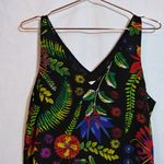 Violet+Claire Black Vibrant Colorful Floral Chiffon Tank Size M Photo 1