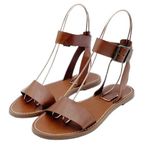 Madewell The Boardwalk Ankle-Strap Sandal English Saddle Brown Leather Size 7.5 Photo 4