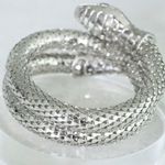 SNAKE Wrap Bracelet with Rhinestones. Silver. Silver Photo 2