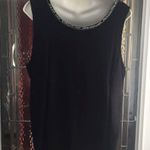 Susan Bristol Tank Top Women XL Black Rayon SEE MISSING BEADS IN PIC 1 Photo 3