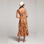 Saltwater Luxe  NWT Memphis Midi Dress Size Medium Rosewood Rust Floral Linen Photo 1