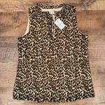 J.Crew NWT Leopard Print Tie-Neck Ruffle Tank Top Photo 2