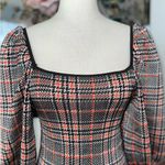 ZARA Funky  Plaid Puff Sleeve Knit Sweater Mini Dress! Photo 2