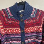 st. john's bay  knit long cardigan sweater red blue size medium Photo 3
