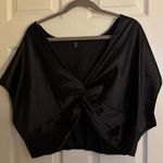 SheIn Black Tie Cropped Top Photo 0