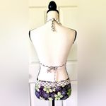Green Floral & Brown Reversible Swimsuit Bikini: Plaid Pattern, Cheeky Bottoms Photo 2
