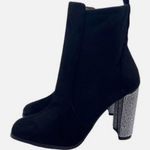 ALDO NEW Women's Boots Aurla Black Vegan Rhinestone Glam Heeled Night Out Size 9 Photo 1