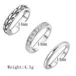 Boutique NEW White Gold‎ Filled Adjustable Pinky Toe Midi Channel Band Ring Photo 5