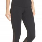 Zella Meditate High Waist Crop Leggings Black Mesh Photo 1