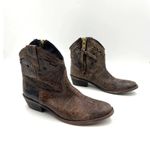 Steven By Steve Madden Vestted Brown Leather Western Boots Cowgirl Booties Photo 7
