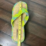 American Vintage Vintage 90s 1990s Y2k 2000s Block Heel Square Toe shoes Tan and Green Sandals Photo 6