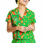 Tabitha Brown x Target Linen Tropical Shirt Shorts Set Leopard Print Size S/M Green Photo 0