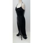 Revelry Billie Velvet Maxi Dress 8 Halter Cowl Neck Button Detail Grey Black Gray Photo 11