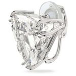 Swavorski Swarovski Mesmera Clip Earring Single Triangle Cut White Rhodium Plated NIB Photo 0