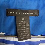 Grace Elements  Blue Belted Short Trench Pea Coat Jacket Women’s Size 12 Roll Tab Photo 2