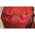 Fossil Morgan Large Zip Top Crossbody/Messenger Bag Real Red Leather READ Photo 5